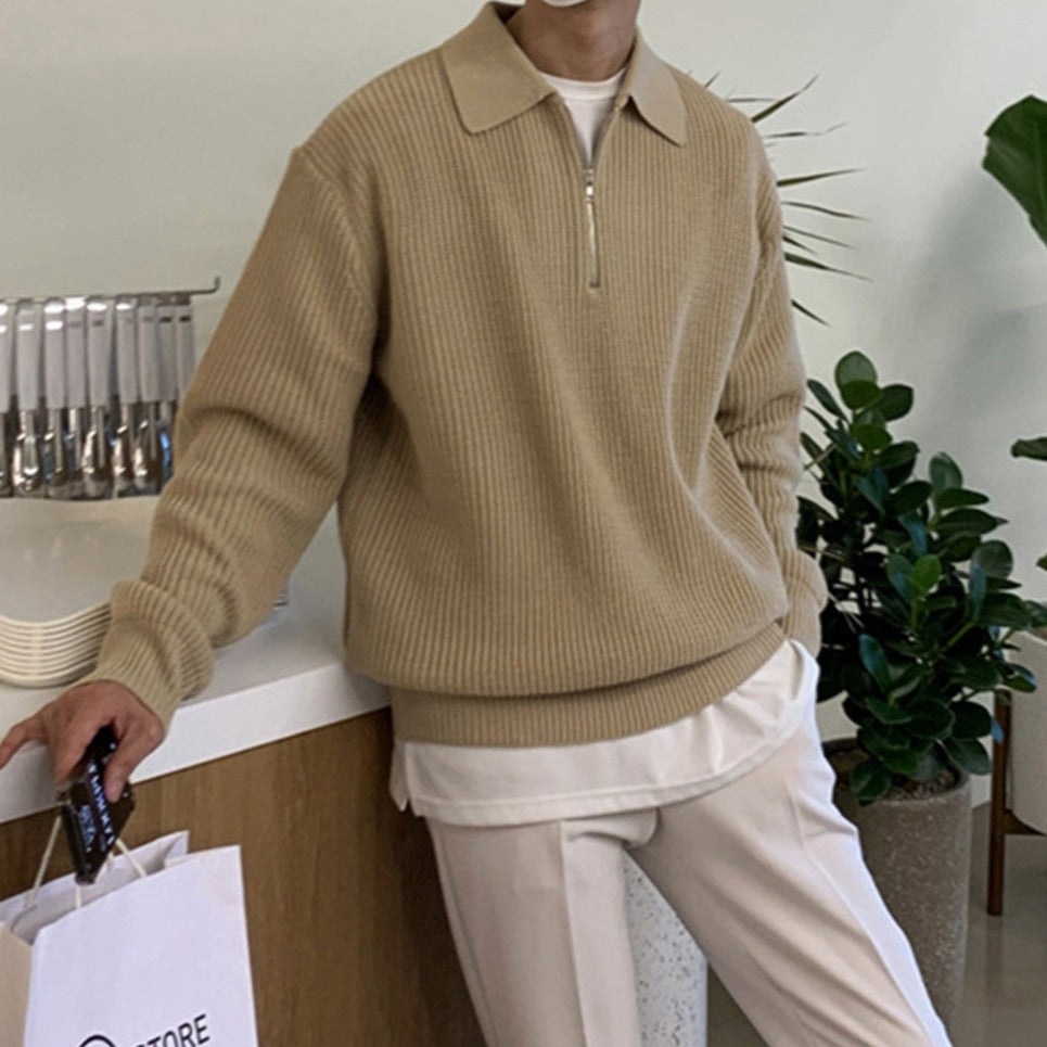 OLD MONEY Luxe Zipped Sweater - Tijdloze Elegantie & Comfort Old Money Monaco SWEATER