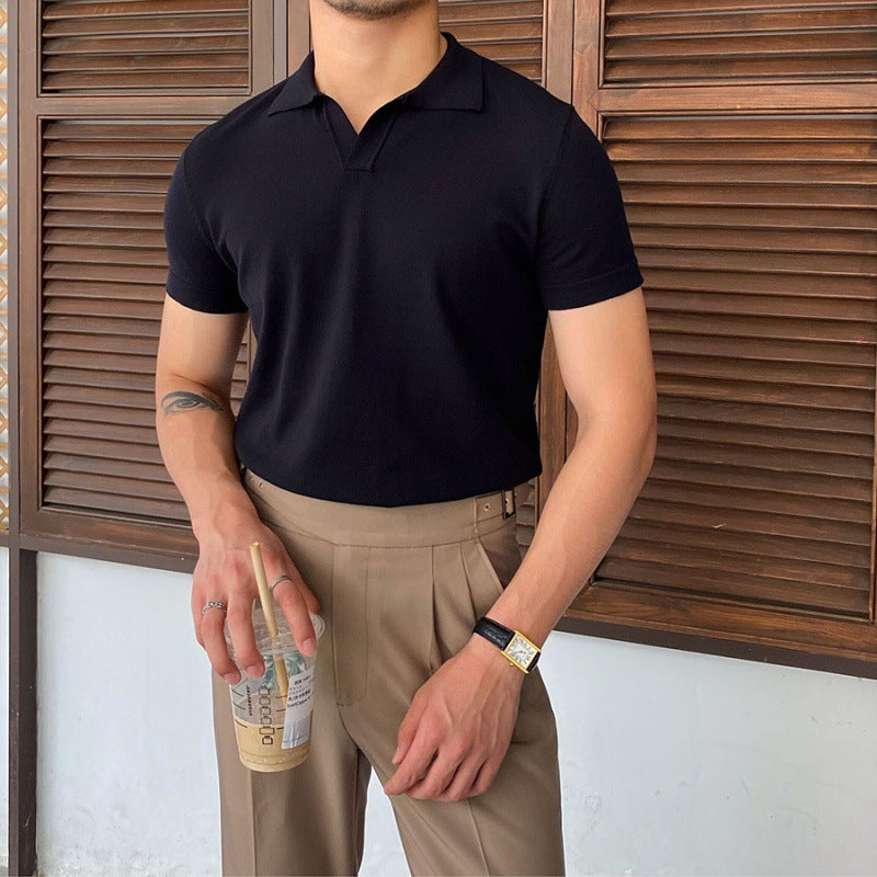 OLD MONEY V Collar Polo Shirt - Timeless Elegance & Comfort Old Money Monaco best seller